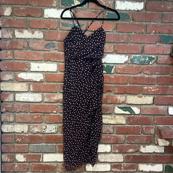 The Kooples Womens Maxi Dress In A Polka Dot Print, Black/Pink - Picture 7 of 9